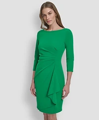 Dkny Women's 3/4-Sleeve Ruched Short Dress