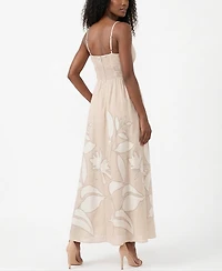 Taylor Women's Floral V-Neck Tiered A-Line Dress