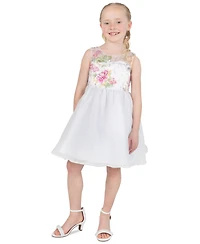 Rare Editions Girls' 2T-6X Round Neck Sleeveless Dress