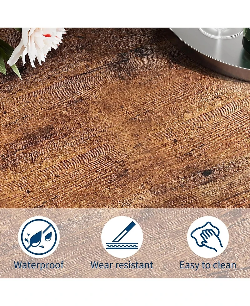 gaomon 79" Industrial Dining Table for 6–8, Rectangular Wood Kitchen Table with Heavy-Duty Metal Legs and Chamfer Design for Farmhouse Spaces