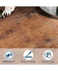 gaomon 79" Industrial Dining Table for 6–8, Rectangular Wood Kitchen Table with Heavy-Duty Metal Legs and Chamfer Design for Farmhouse Spaces