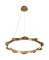 Possini Euro Design Gearworks Wide Brass Led Ring Pendant Light