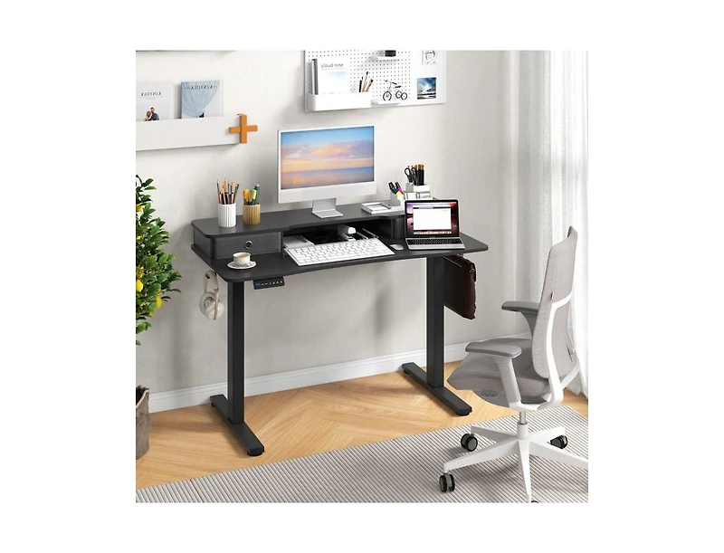 Slickblue Adjustable Electric Standing Desk with 2 Drawers for Home Office