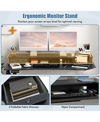 Slickblue Adjustable Electric Standing Desk with 2 Drawers for Home Office