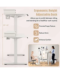Slickblue Adjustable Electric Standing Desk with 2 Drawers for Home Office