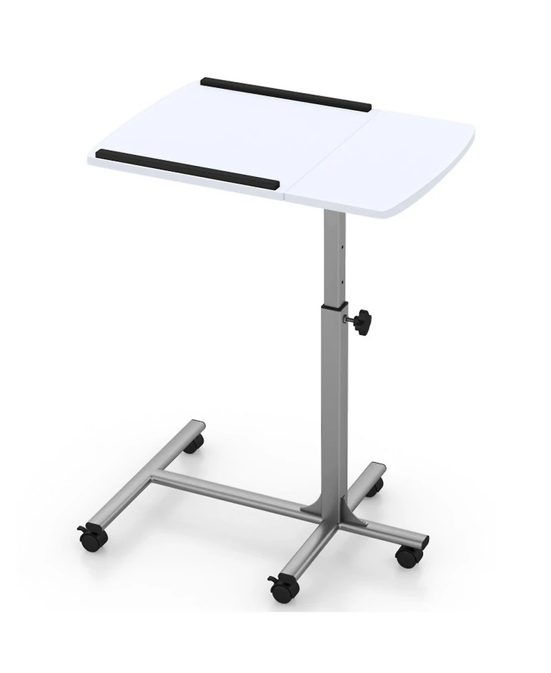 Gouun Adjustable Height Rolling Laptop Table with Lockable Wheels