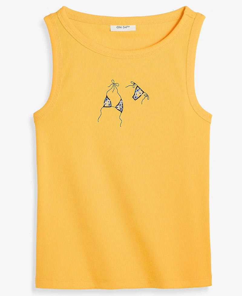 On 34th Women's Embroidered Boatneck Tank Top, Macy's Exclusive