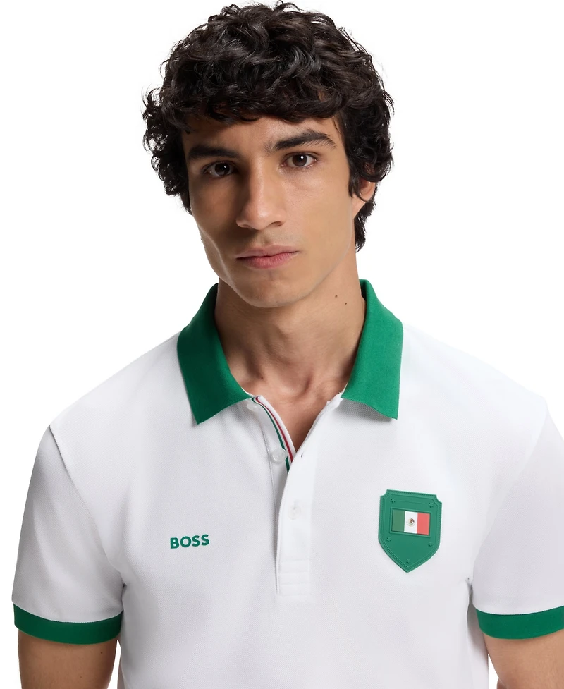 Boss by Hugo Men's Paddy Mexico Flag Trim Polo Shirt