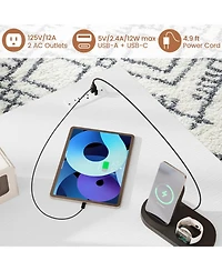 Gouun 95 in 2-Person L-Shaped Reversible Computer Desk with Monitor Stand