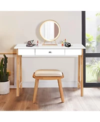 Gouun 42 in Writing Desk with Storage Drawer and Rubberwood Legs