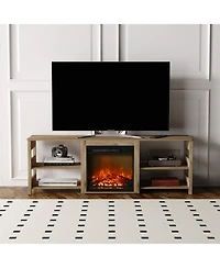 Homlux Fireplace Tv Stand for up to 75" Tv with Storage Shelves