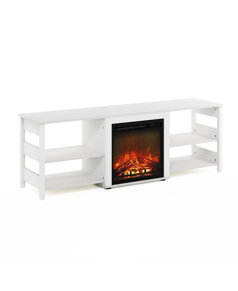 Homlux Fireplace Tv Stand for up to 75" Tv with Storage Shelves