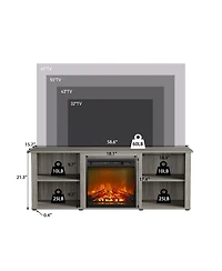 Homlux Modern Fireplace Tv Stand for TVs up to 65" with 1400W Electric Fireplace