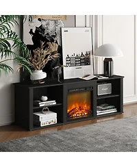 Homlux Modern Fireplace Tv Stand for TVs up to 65" with Storage Media Console, Americano