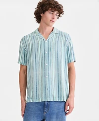 Sun + Stone Men's Beckham Striped Short-Sleeve Camp Shirt, Macy's Exclusive