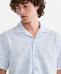 Sun + Stone Men's Knit Medallion-Print Camp Shirt, Macy's Exclusive