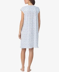 Eileen West Women's Floral Print Cap-Sleeve Short Nightgown