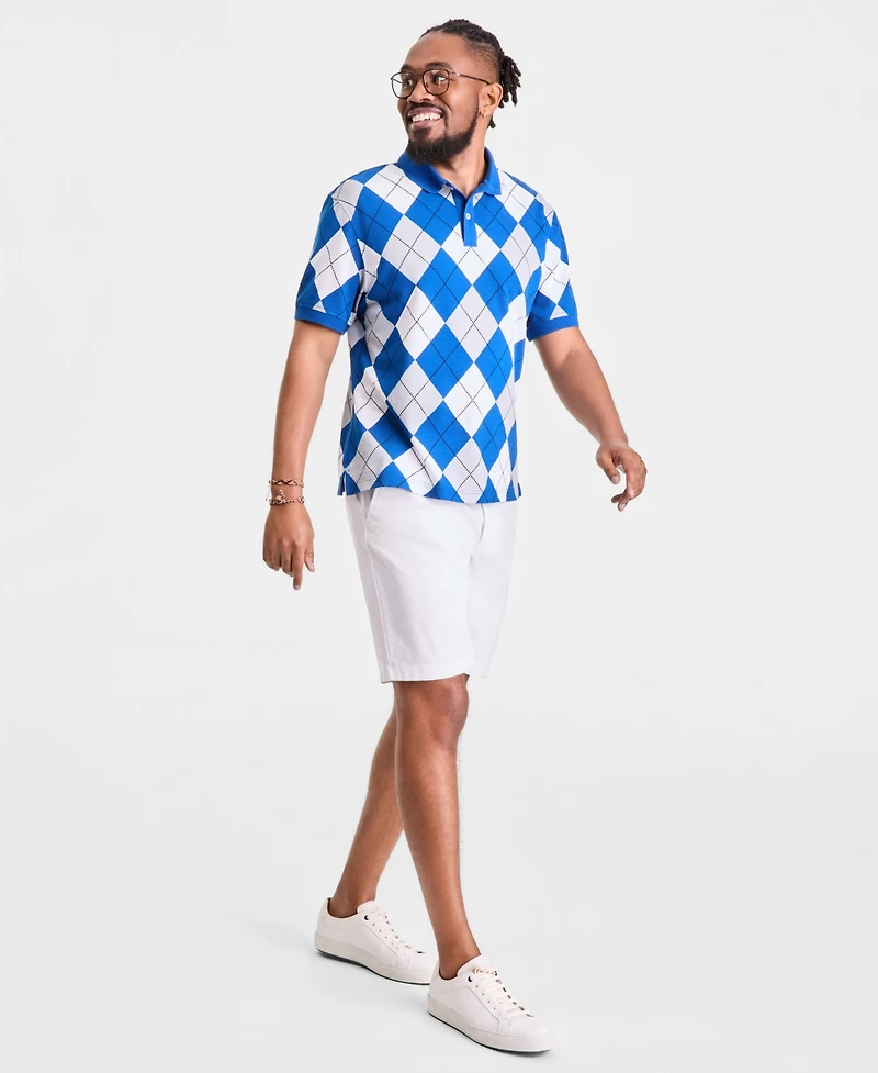 Club Room Men's Fraternity Argyle Polo Shirt, Macy's Exclusive - Collegiate