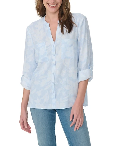 Gloria Vanderbilt Women's Sabina Band Collar Top