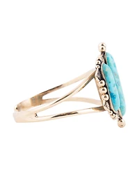 Barse Plateau Blue Turquoise Golden Cuff Bracelet