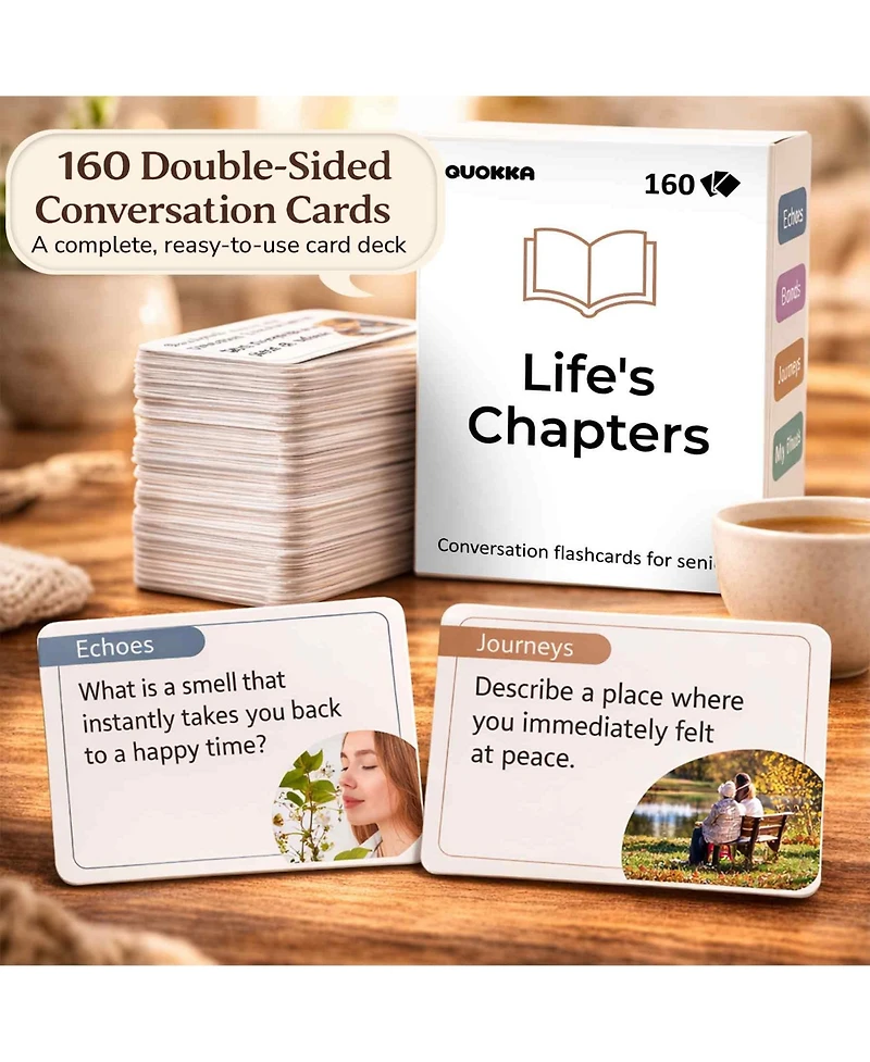 Quokka Elderly Memory Games for Seniors – 202 Cards Alzheimer's or Dementia Activities Expression Brain Card wit