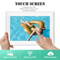 Pexar 10.1" WiFi Digital Photo Frame | Hd Anti-Glare Touch Display | Share Photos/Videos via App | Perfect for Gifting