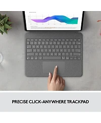Logitech Combo Touch Backlit Keyboard Case with Trackpad for Apple 12.9" iPad Pro 5th and 6th Gen, Oxford Gray