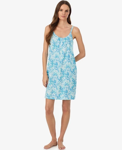 Lauren Ralph Women's Double-Strap Button-Neck Gown