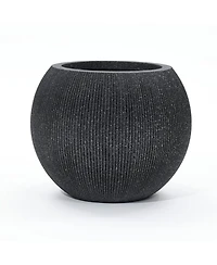 LuxenHome 14.5" Round Bowl Plastic Planter, Mediterranean