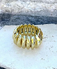 Adornia Gold Puffy Link Stretch Cuff Bracelet