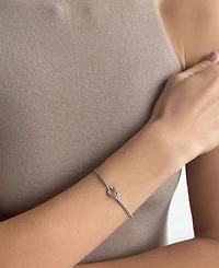 Adornia Tarnish Resistant Silver Plated Knotted Rope Chain Bracelet