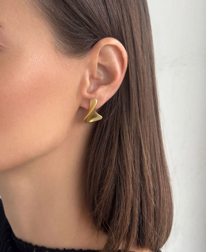 Adornia 14k Gold Plated Twist Stud Earrings