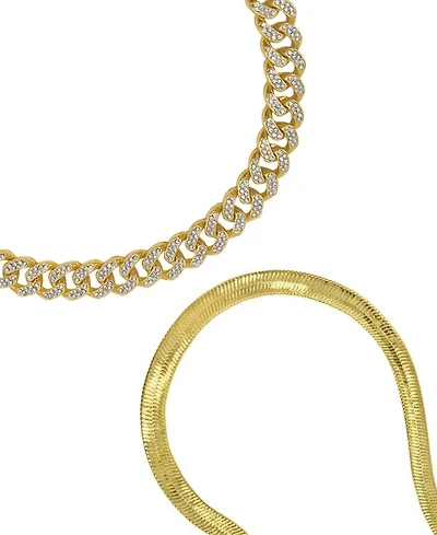 Adornia Gold 2-Piece Chunky Chain Necklace Set