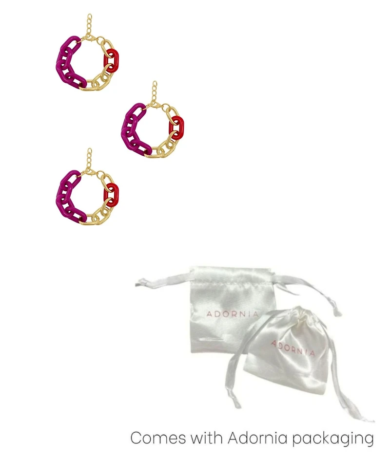 Adornia Gold 3-Pc. Color Link Bracelet Set