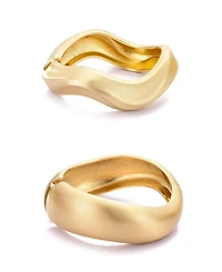 Adornia Gold 2-Piece Chunky Cuff Bracelet Set