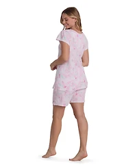 Miss Elaine Women's Short-Sleeve Top and Pull-On Shorts, 2-Pc Set