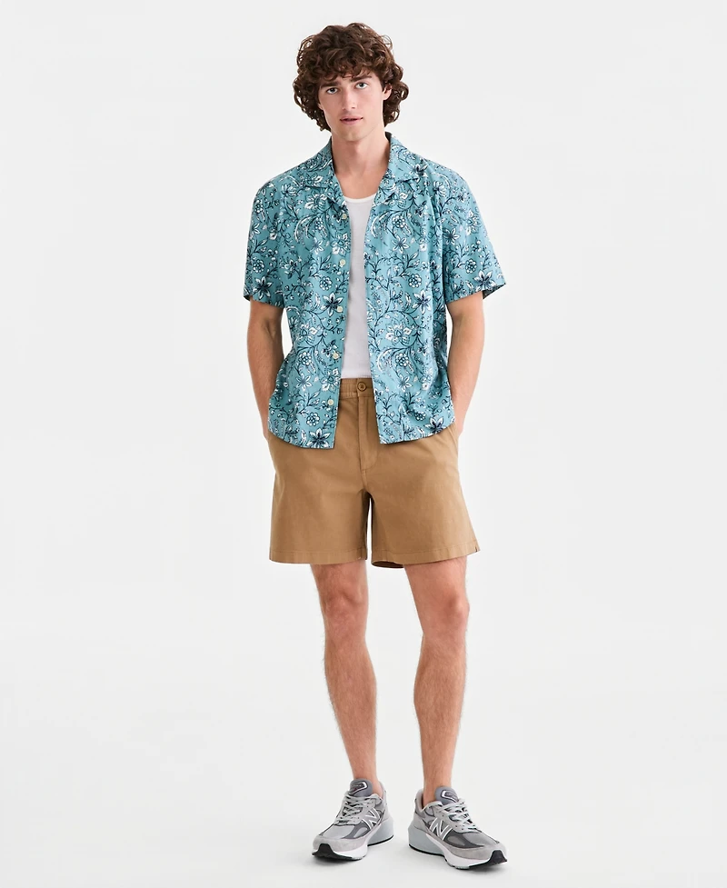 Sun + Stone Men's Linen & Cotton Floral-Print Camp Shirt, Macy's Exclusive