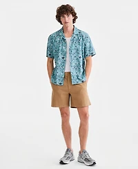 Sun + Stone Men's Linen & Cotton Floral-Print Camp Shirt, Macy's Exclusive