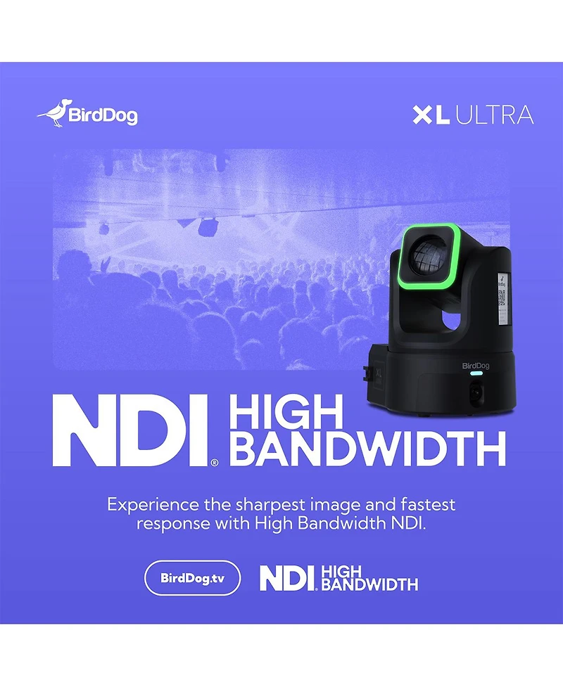 BirdDog Xl Ultra 4K Ultra Hd Ndi HX3/HX2 Hdmi/3G-sdi/Usb 20x Ptz Camera with Ai Tracking