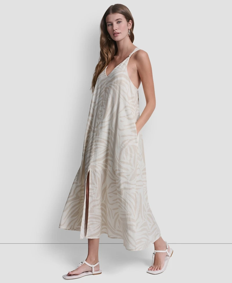 Dkny Jeans Women's Knotted Strap V-Neck A-Line Dress