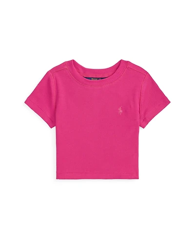 Polo Ralph Lauren Girls' 2T-6X Ribbed Crewneck Boxy T-Shirt