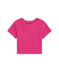Polo Ralph Lauren Girls' 2T-6X Ribbed Crewneck Boxy T-Shirt