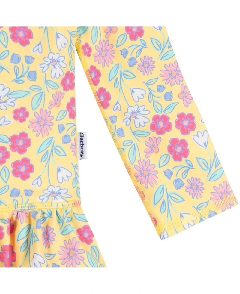 Gerber Toddler Girls Rashguard Suit, Floral, 5T