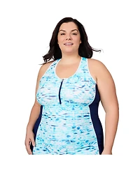 Free Country Plus Mesh Racerback Tankini Top