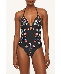 Jessie Zhao New York Women's Noir Bloom Reversible One Piece Swimsuit
