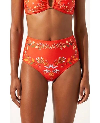 Jessie Zhao New York Women's Scarlet Bloom Reversible Bikini Bottom