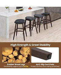 Gymax Set of 2 Swivel Bar Stools 31'' Bar Chairs w/ Padded Contoured Seat and Footrest