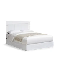 Jujabu 4 in 1 Modern Sleigh Convertible Crib White Solid Wood Adjustable Mattress Height