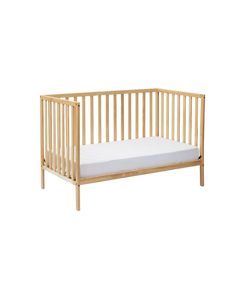 Jujabu 3 in 1 Convertible Solid Wood Island Crib Natural Adjustable Mattress Height
