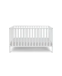 Jujabu 3 in 1 Convertible Solid Wood Island Crib White Adjustable Mattress